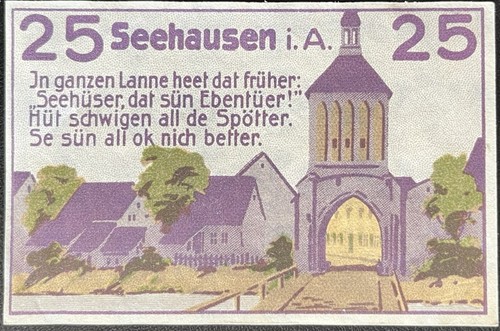 Pfennig seehausen 1921 - 25,