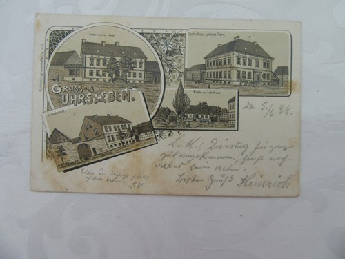 Litho ansichtskarte uhrsleben - ansichtskarte,