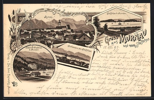 Lithographie murnau stahlbad - lithographie,
